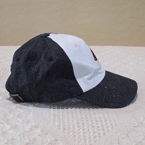 Women\'s Arizona Coyotes Logo NHL Official White Black Glitter Baseball Hat main image 4